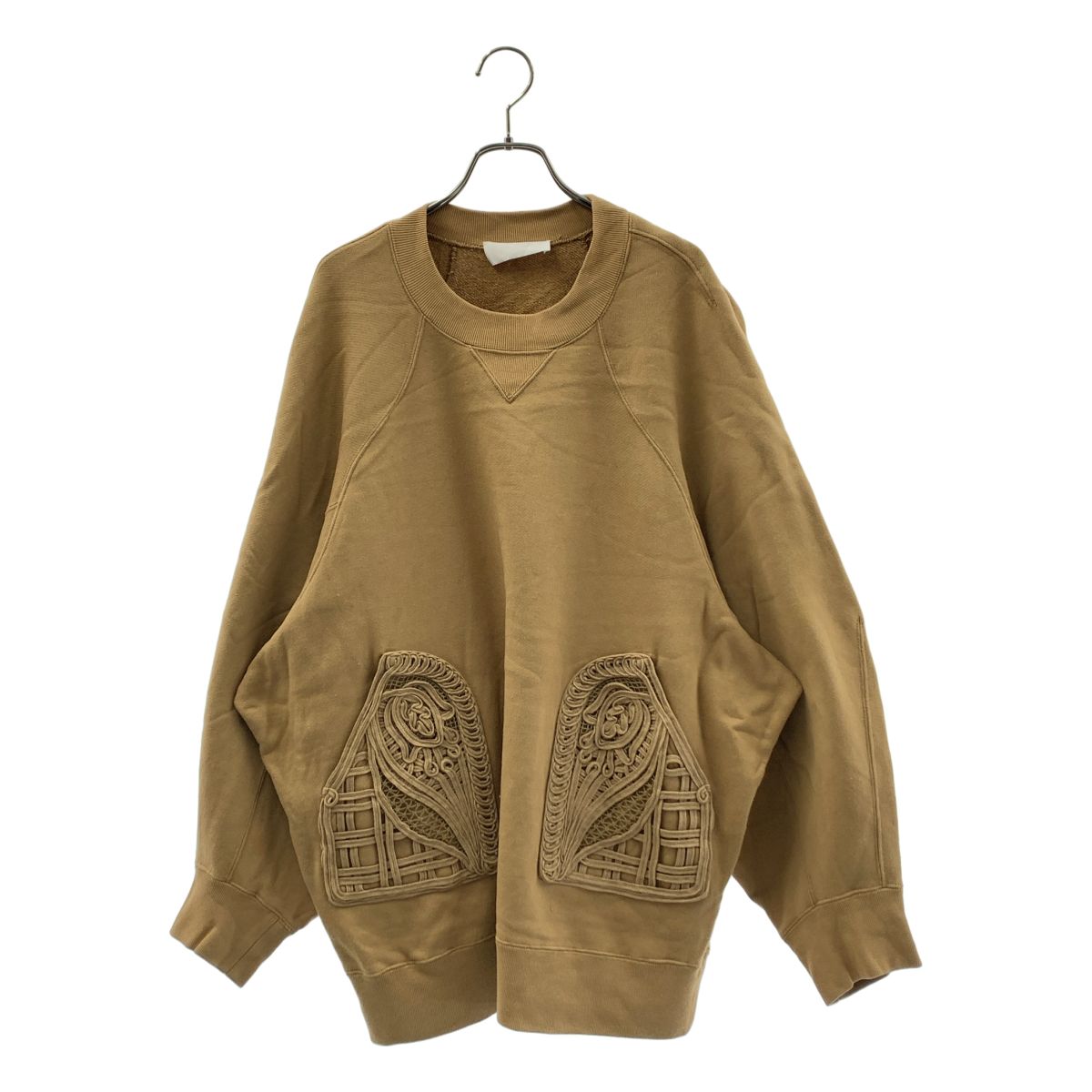 Mame Kurogouchi / マメクロゴウチ | 2022AW | Cording Embroidered Oversized Sweatshirt / エンブロイダリー スウェット トレーナー | 4 | ブラウン | レディース