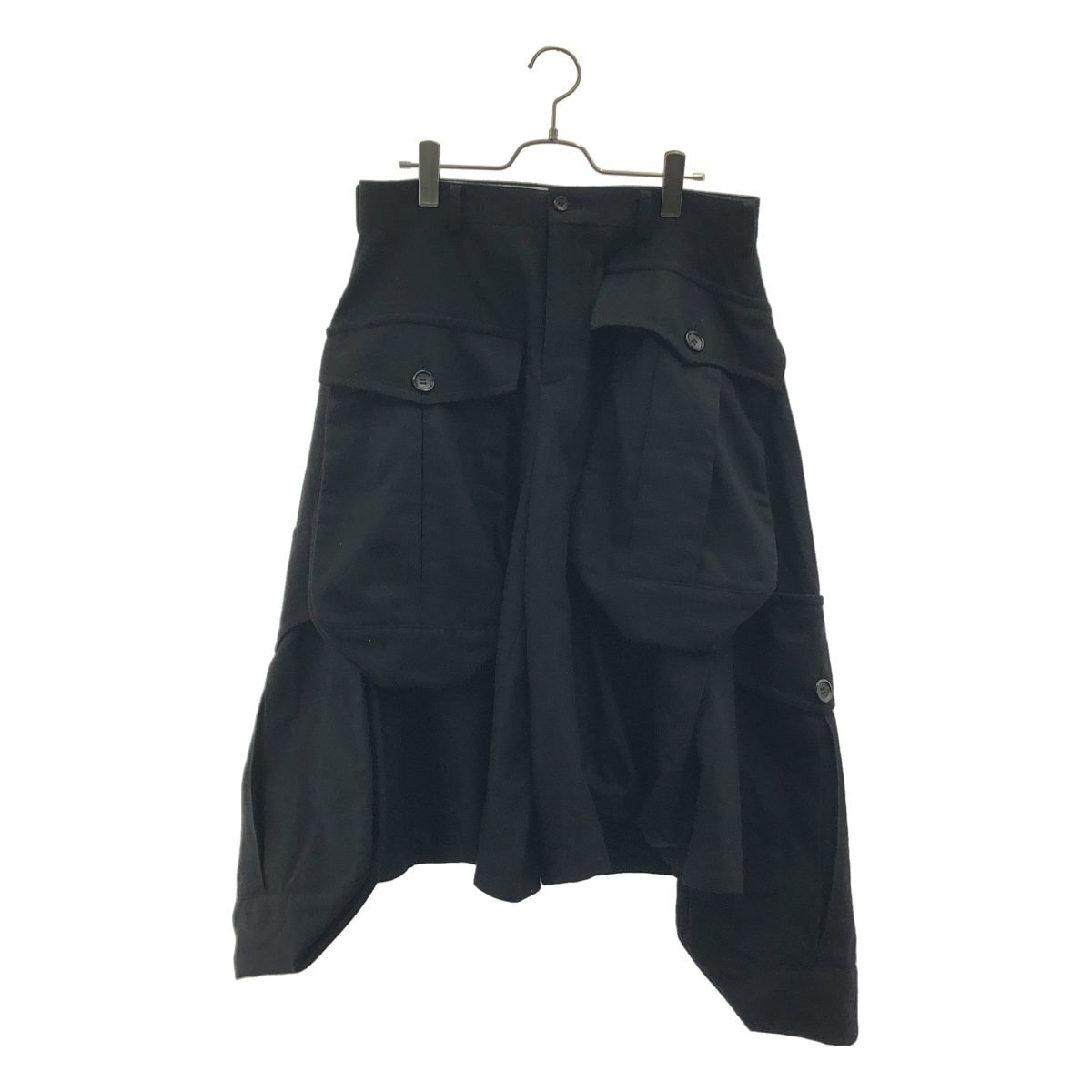 COMME des GARCONS HOMME PLUS / コムデギャルソンオムプリュス | 2025AW | ウール ポケットショーツ ワイドパンツ | S | ブラック | メンズ