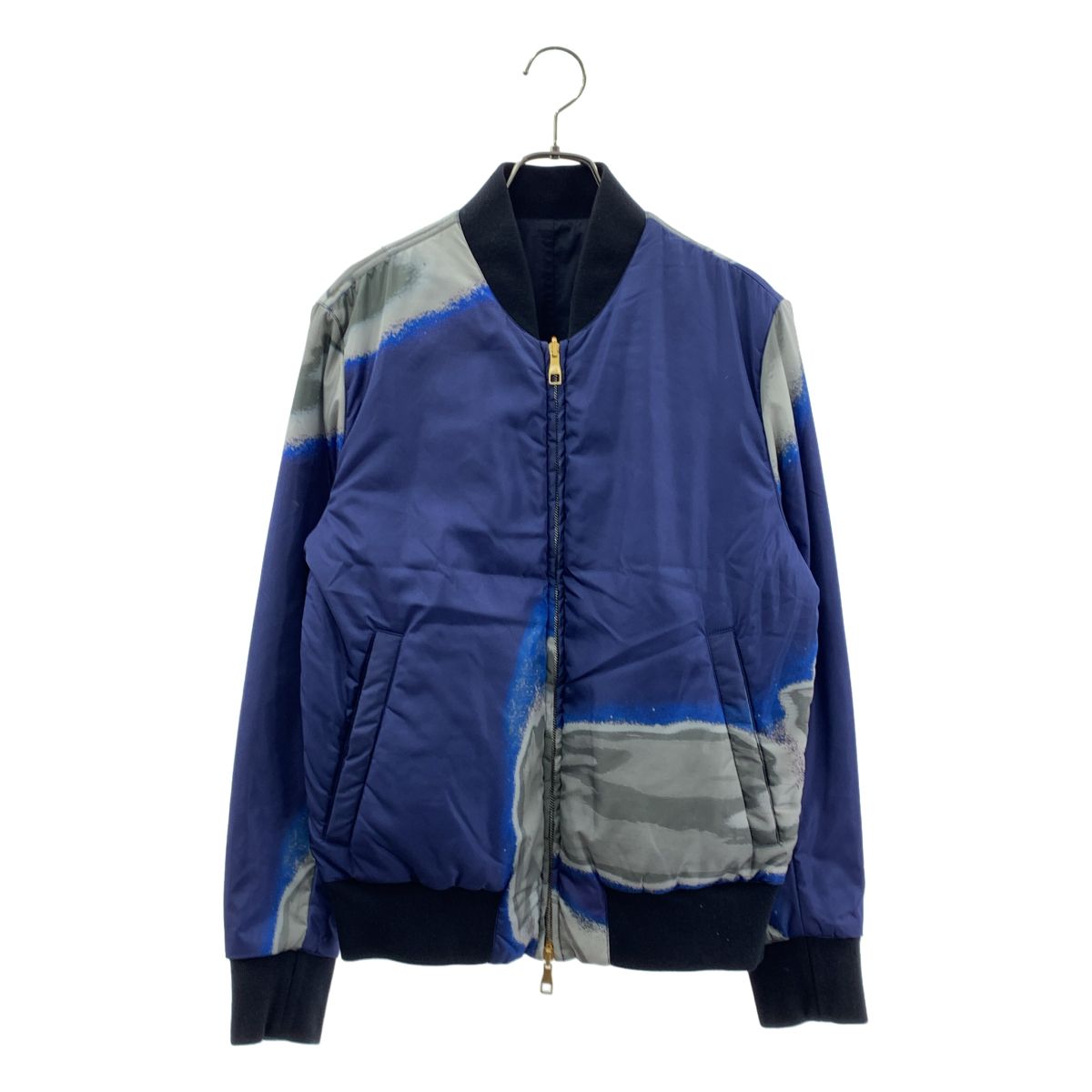 【美品】 Dunhill / ダンヒル | リバーシブル ロゴジップ ブルゾン ジャケット | XS | ブルー系 | メンズ