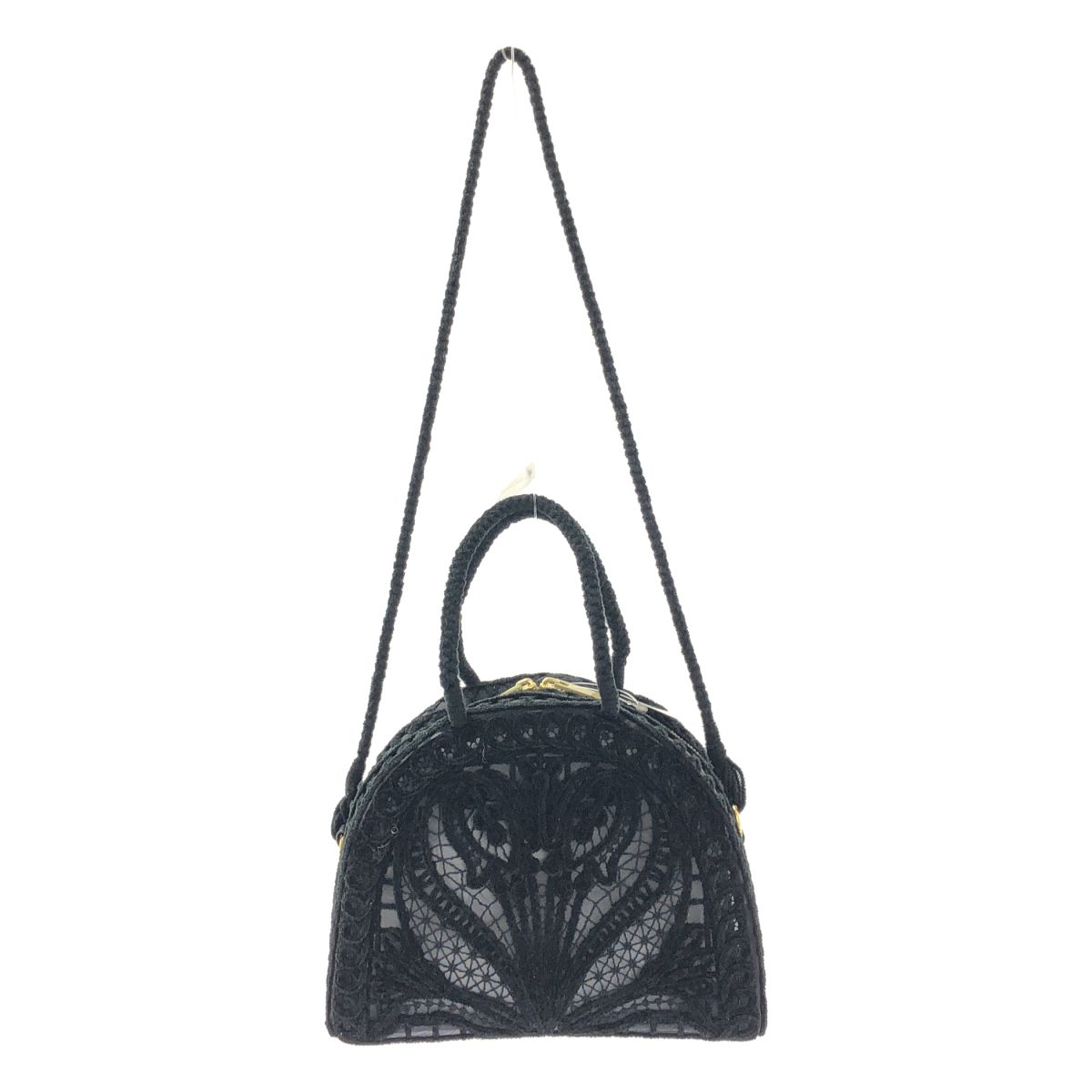 【美品】 Mame Kurogouchi / マメクロゴウチ | CORDING EMBROIDERY DEMI LUNE HANDBAG ショルダーバッグ | ブラック | レディース