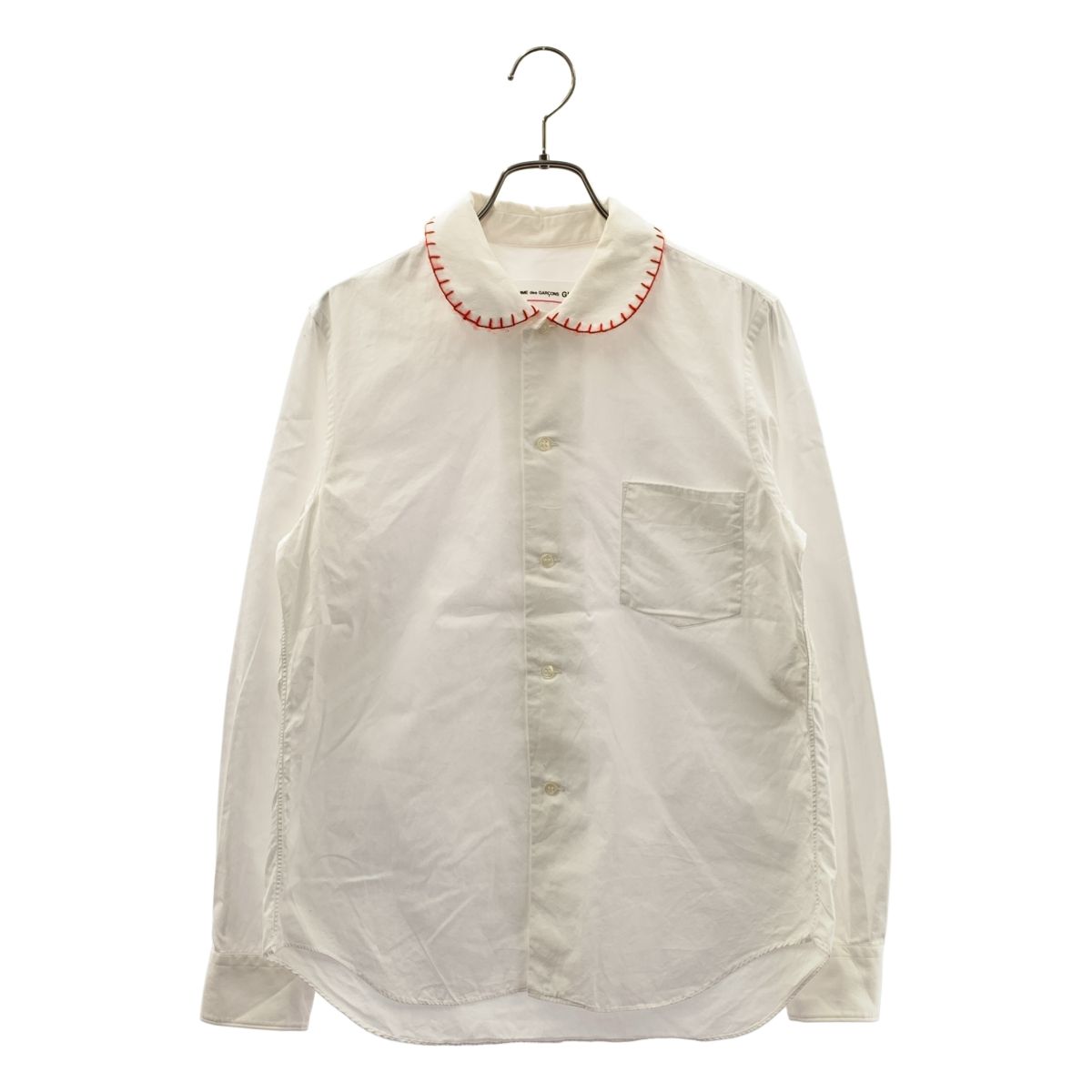 COMME des GARCONS GIRL / コムデギャルソンガール | 2017AW | コットン ステッチワーク 丸襟 シャツ ブラウス | S | ホワイト | レディース