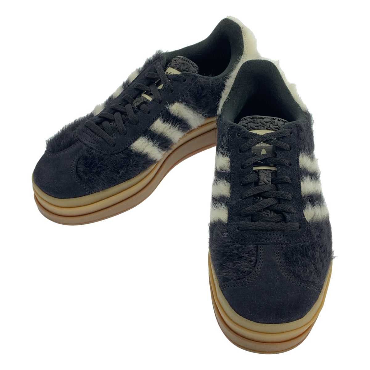 【美品】 adidas / アディダス | GAZELLE BOLD ガゼル ボールド ファー スニーカー / JS3907 | 24.5 | ブラック/ホワイト | レディース