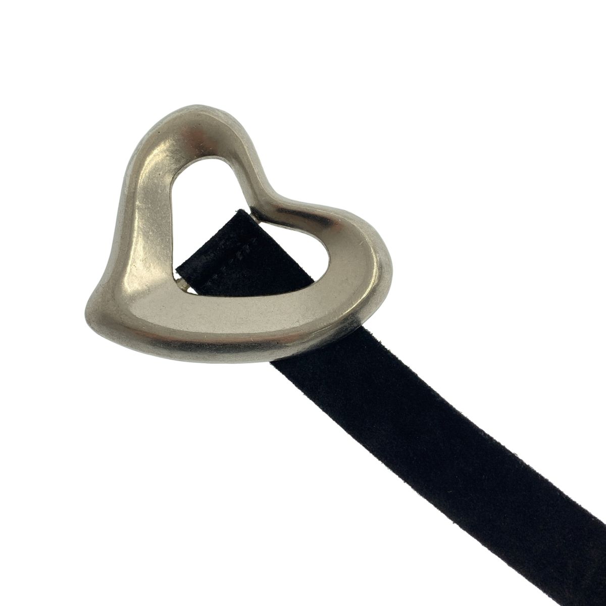 SEA ハートベルト シルバー SEA / シー | BIG HEART SUEDE BELT ハート レザーベルト | ブラック