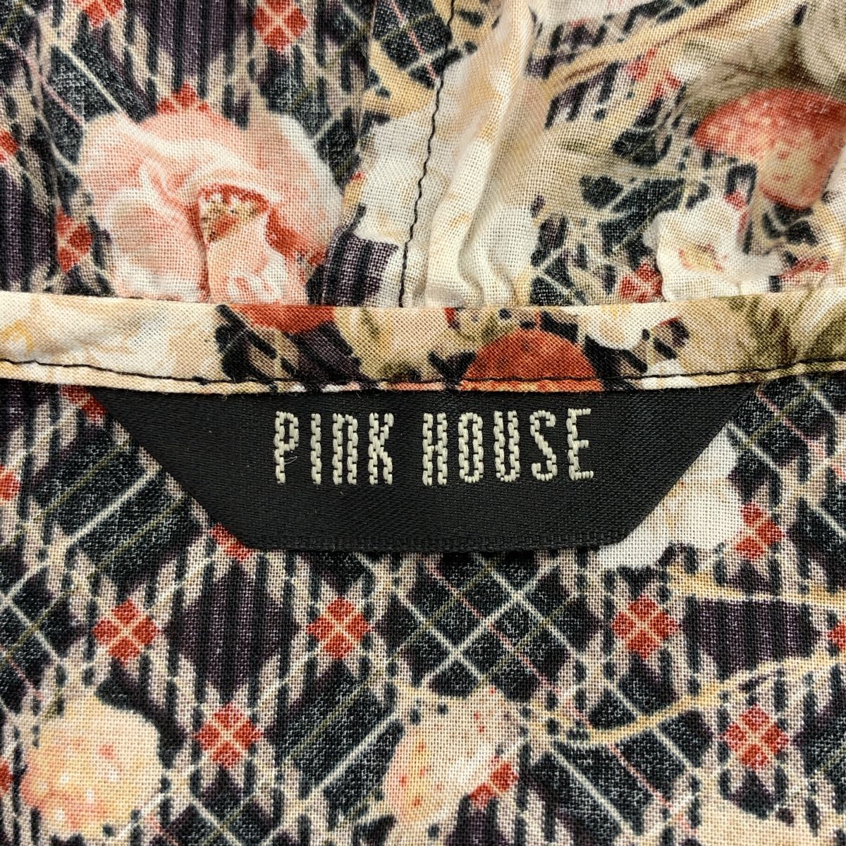 PINK HOUSE / ピンクハウス | コットン フラワー いちご 総柄