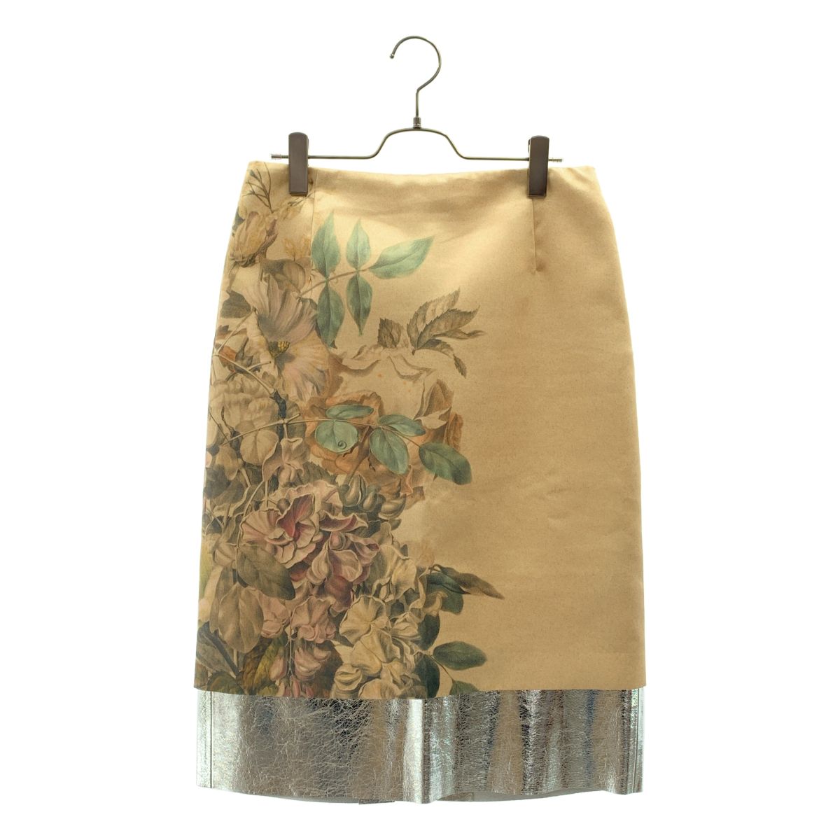 【美品】 DRIES VAN NOTEN / ドリスヴァンノッテン | 2023AW | SALBINA サテン フラワー スリットスカート | 36 | ベージュ系 | レディース