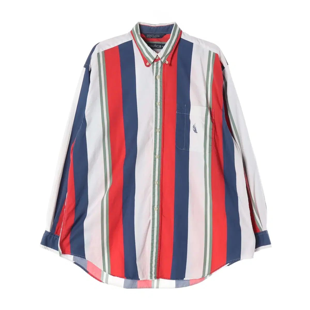 NAUTICA(ノーティカ) ストライプ シャツ レッド XL
