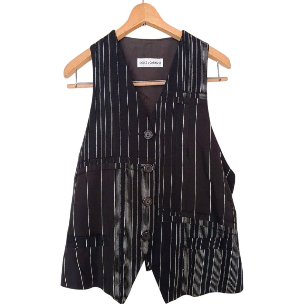 ドルチェ＆ガッバーナ DOLCE&GABBANA ベスト ストライプ ネイビー 1001503 9,100円