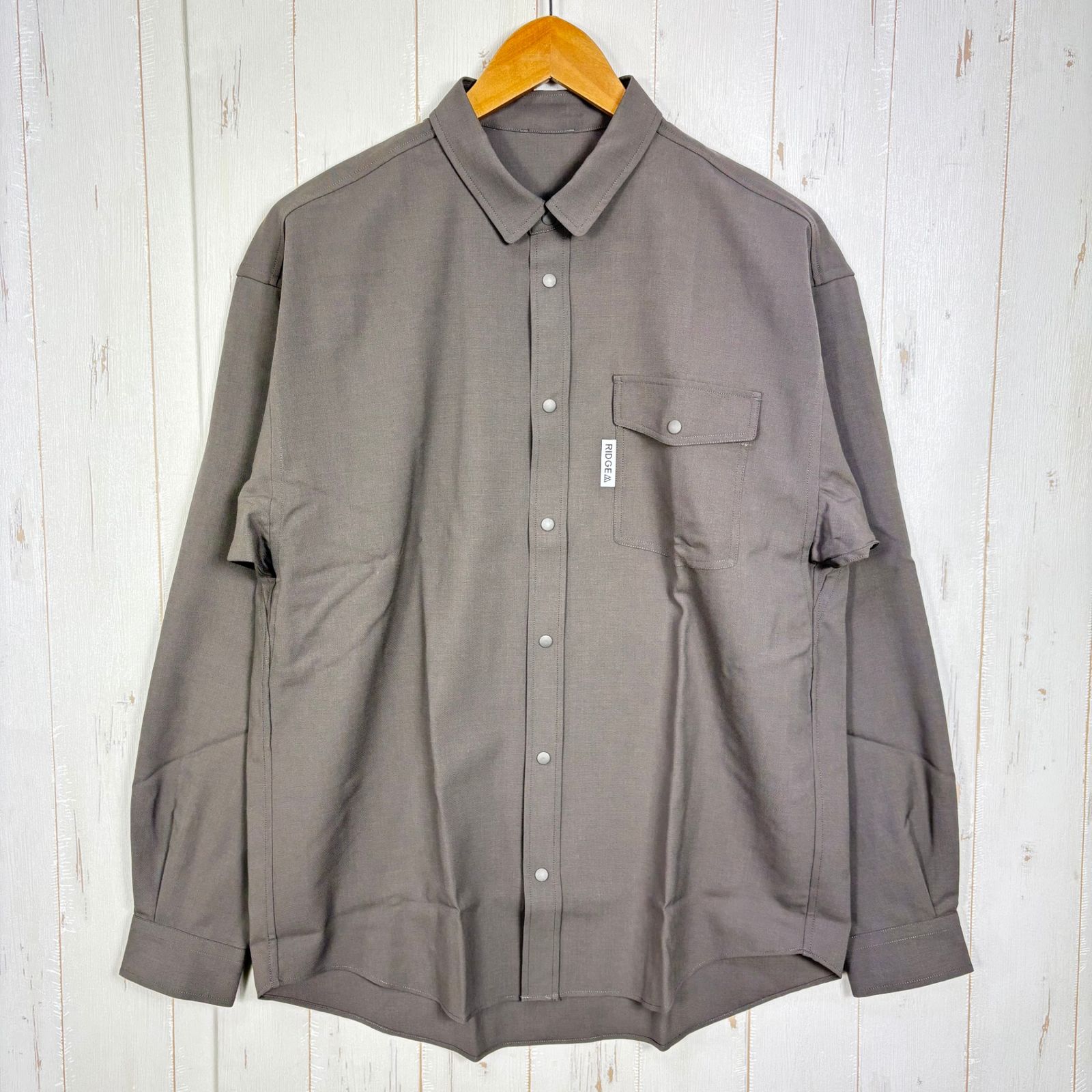 ✉️Men's L ブラウン系 Ridge Mountain Gear ( リッジマウンテンギア ) メリノ ベーシック ロングスリーブ シャツ Merino Basic Long Sleeve Shirt Cinder Brown z000