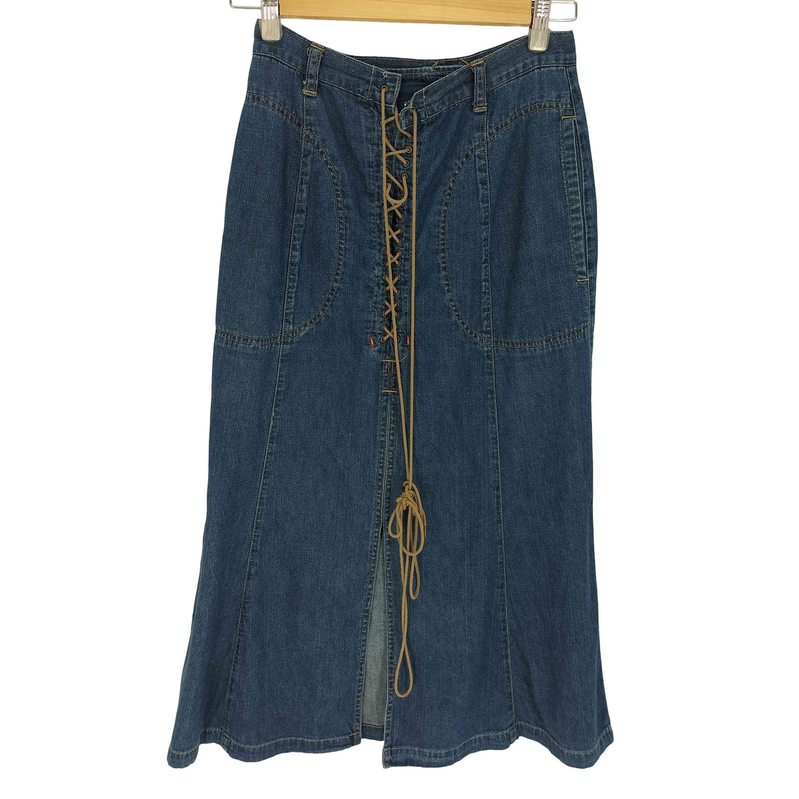 ヒステリックグラマー HYSTERIC GLAMOUR ドローコード バックスリット デニム ロングスカート レディース FREE