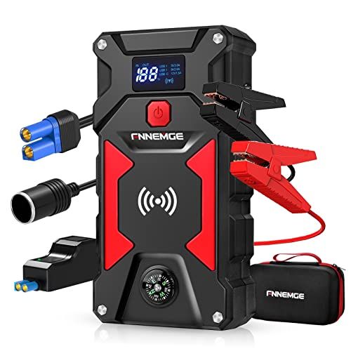 FNNEMGE ジャンプスターター電流6000A 26800mAh エンジンスターター（すべてのガソリン車/10.0Lディーゼルエンジン車）、USB QC3.0 急速充電 よび3モードLED懐中電灯付き.PSE認証済み(沖縄・離島の方発送不可 6cb8bab0