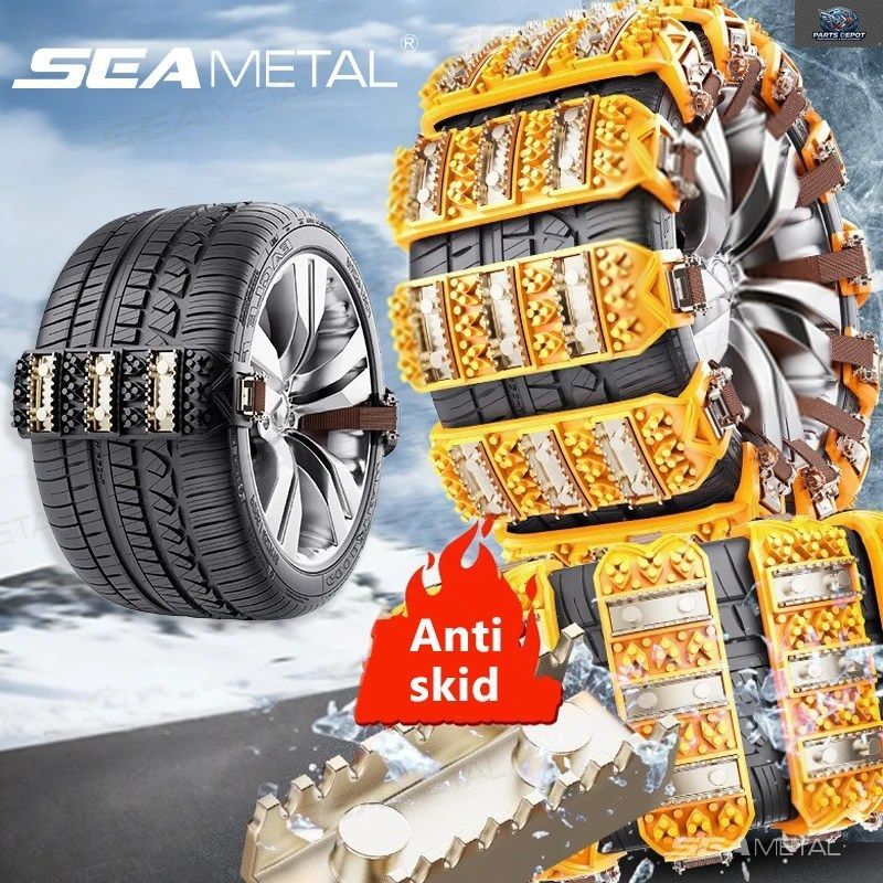 スノーチェーン4本セット 冬用クローラータイプ タイヤ滑り止めチェーン 耐摩耗性 セダン/SUV/トラック用