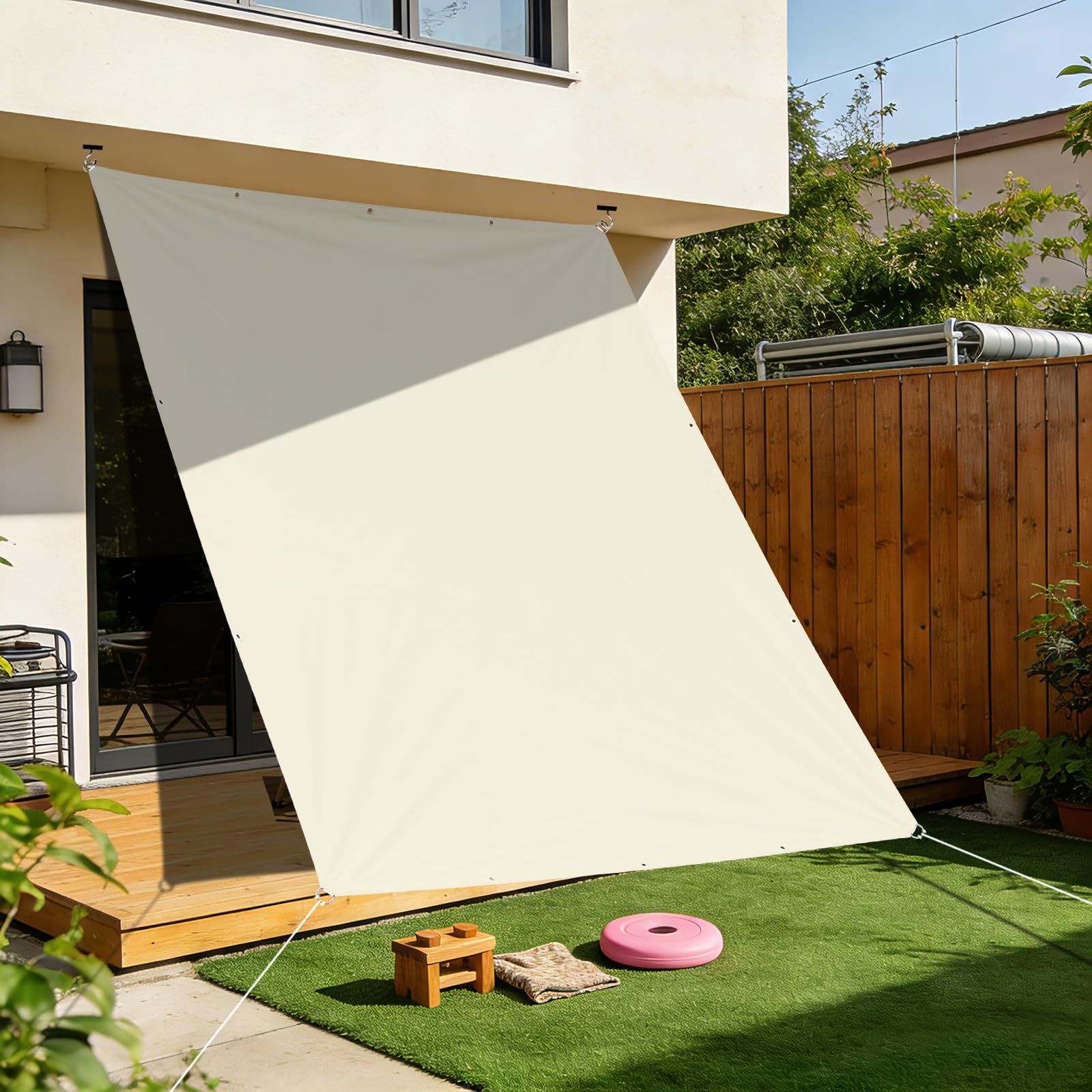 SEASONS 日除けシェード【撥水 3x4m】 UPF50+ オーニング 雨よけ 遮光 断熱 屋外 屋根 ベランダ 庭 デッキ カーポート 庭用タープ キャンプ用 暑さ対策 省エネ 節電 紫外線カット 目隠し 大型 簡単設置(アイボリー)t 0828a09f 7,455円