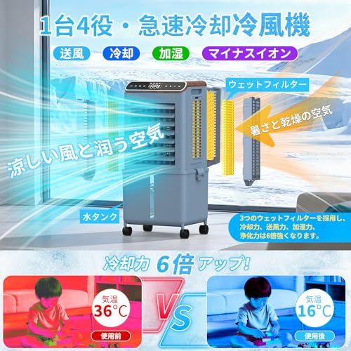 冷風機 強力 人気 冷風扇 扇風機 【2026年猛暑対策・強冷感UP・省エネ