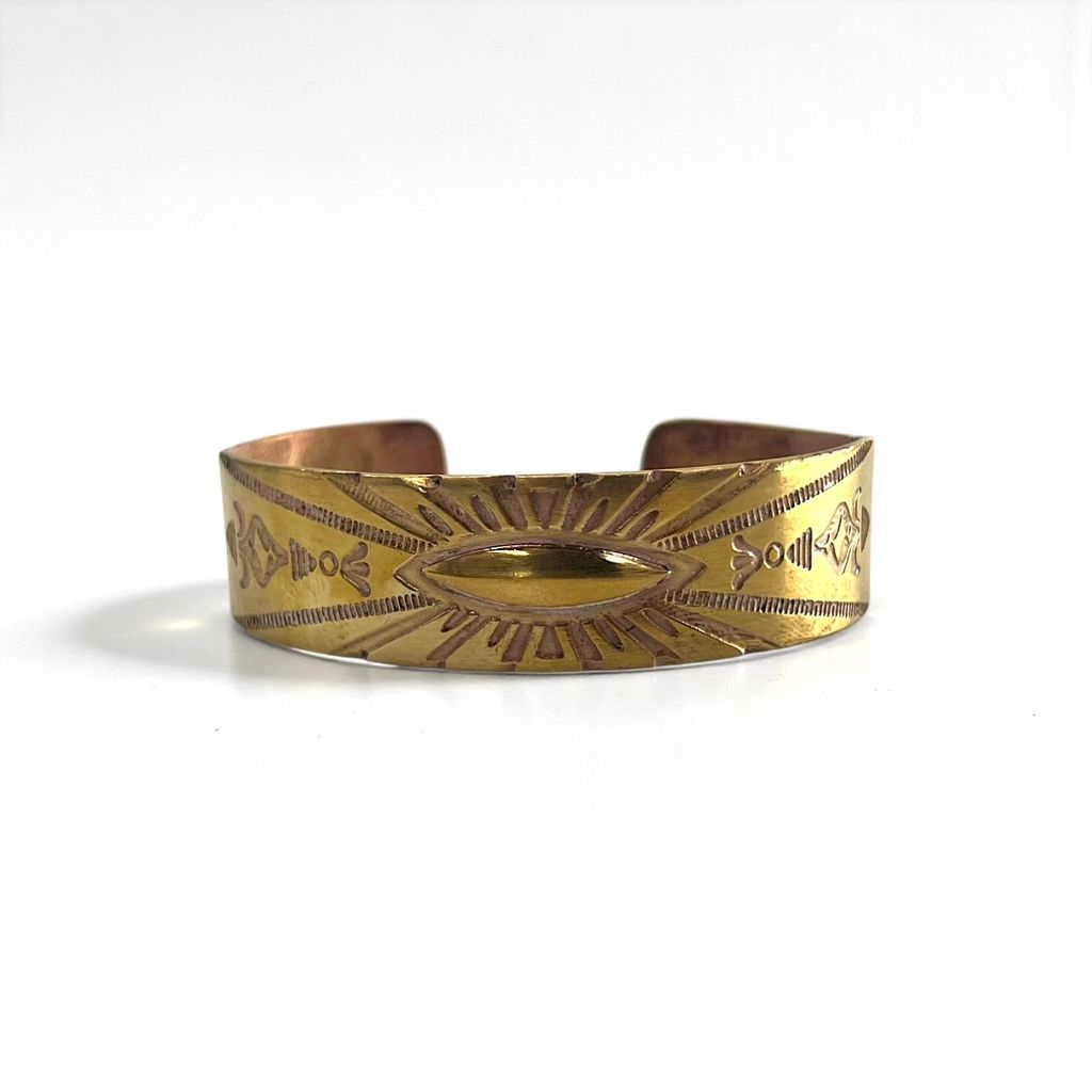Navajo Indian Jewelry ナバホ族 バングル カフ ブレスレット スタンプワーク インディアンジュエリー