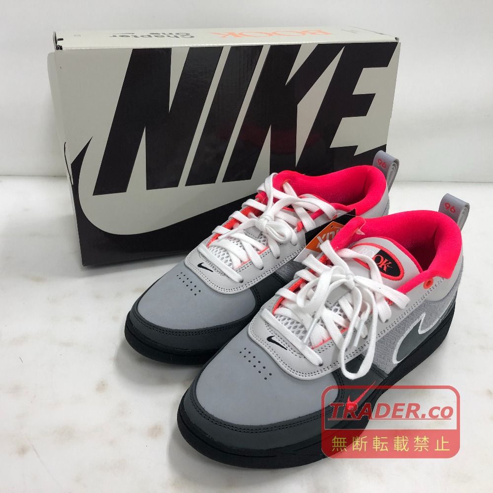 02w25229 ナイキ NIKE BOOK 1 Solar Red EP グレー 27.5cm ベトナム製 メンズ 箱・タグあり スニーカー IR0839-001 【中古品】