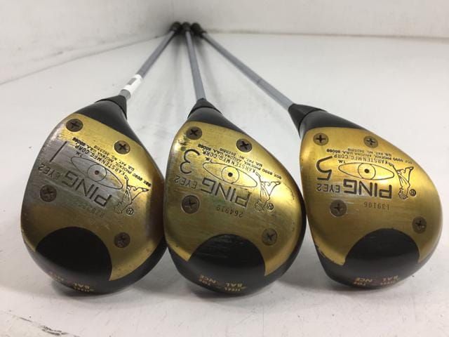 返品OK 【中古ゴルフクラブ】ピン EYE2 パーシモン ドライバー オリジナルスチール 1W.3W.5W