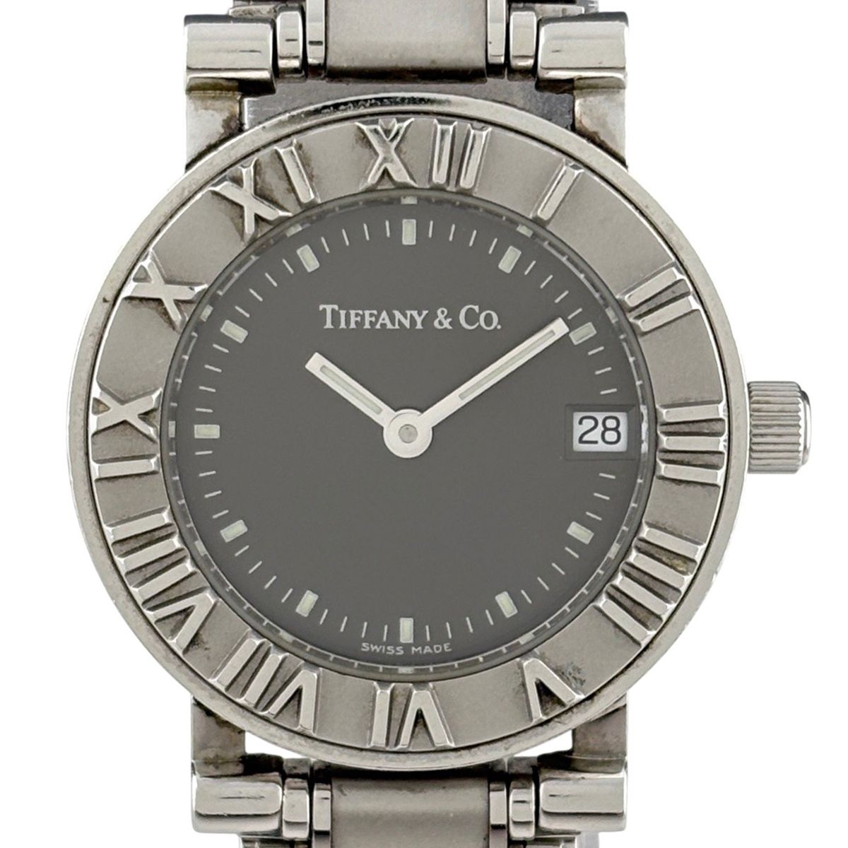 ティファニー TIFFANY&Co. アトラス 腕時計 SS クォーツ グレー系 レディース 【中古】