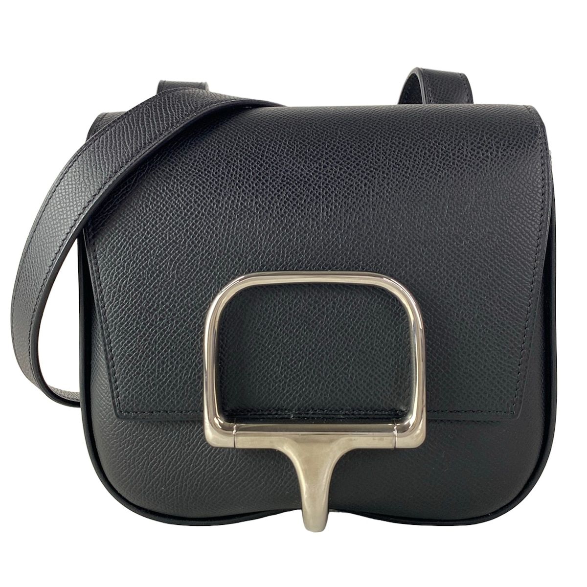 HERMES(エルメス) ショルダーバッグ デッラ カヴァッレリア ミニ 黒 シルバー金具