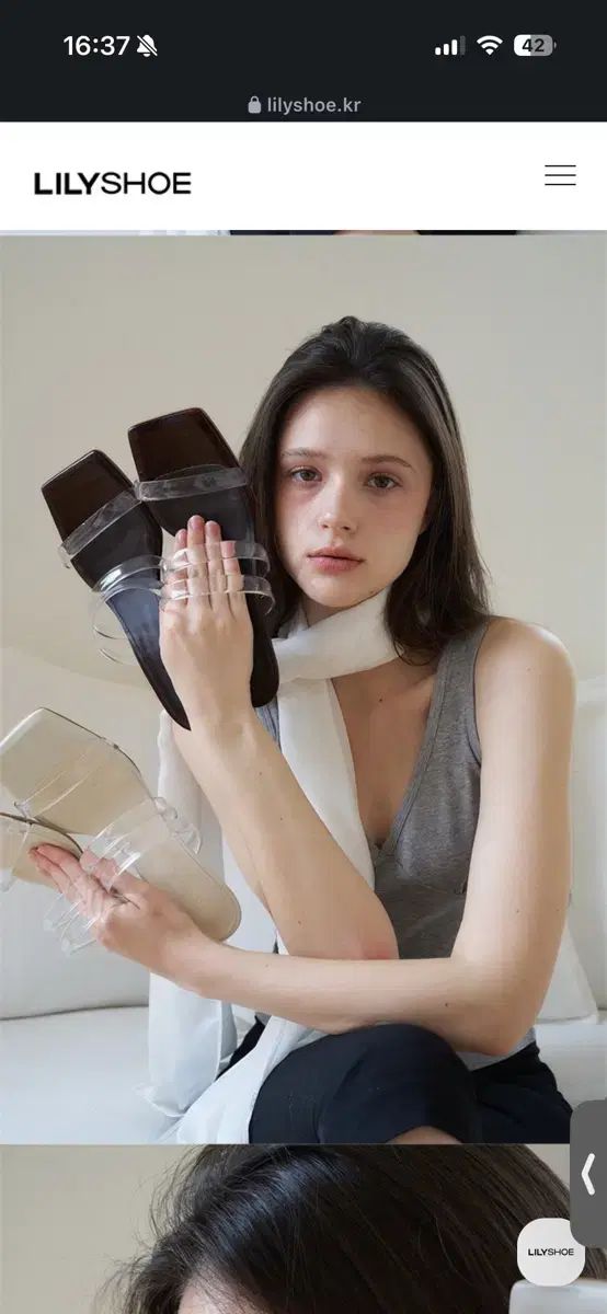 <新品> クリアストラップ ミュール チョコレートCOLOR ウェッジヒール 出品