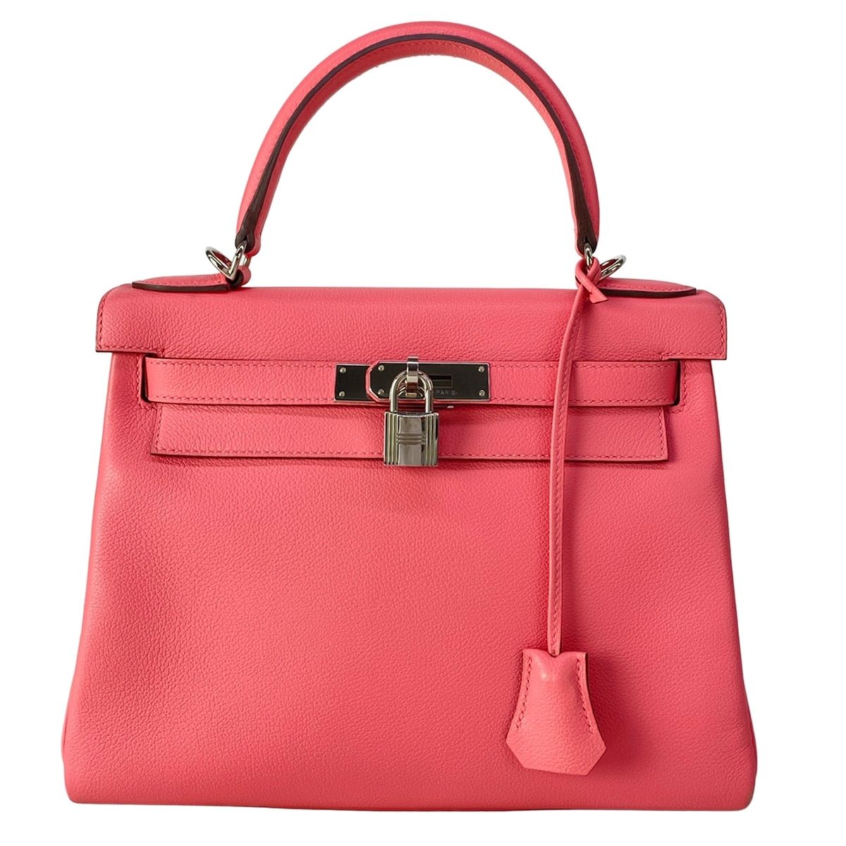 HERMES(エルメス) ハンドバッグ ケリー28 ヴェルソ ローズエテ×テールバテュー 内縫い/シルバー金具