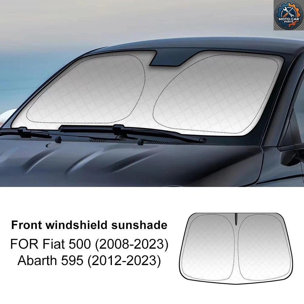 車のフロント/リアサンシェードウインドシールド FIAT 500 2008-2023