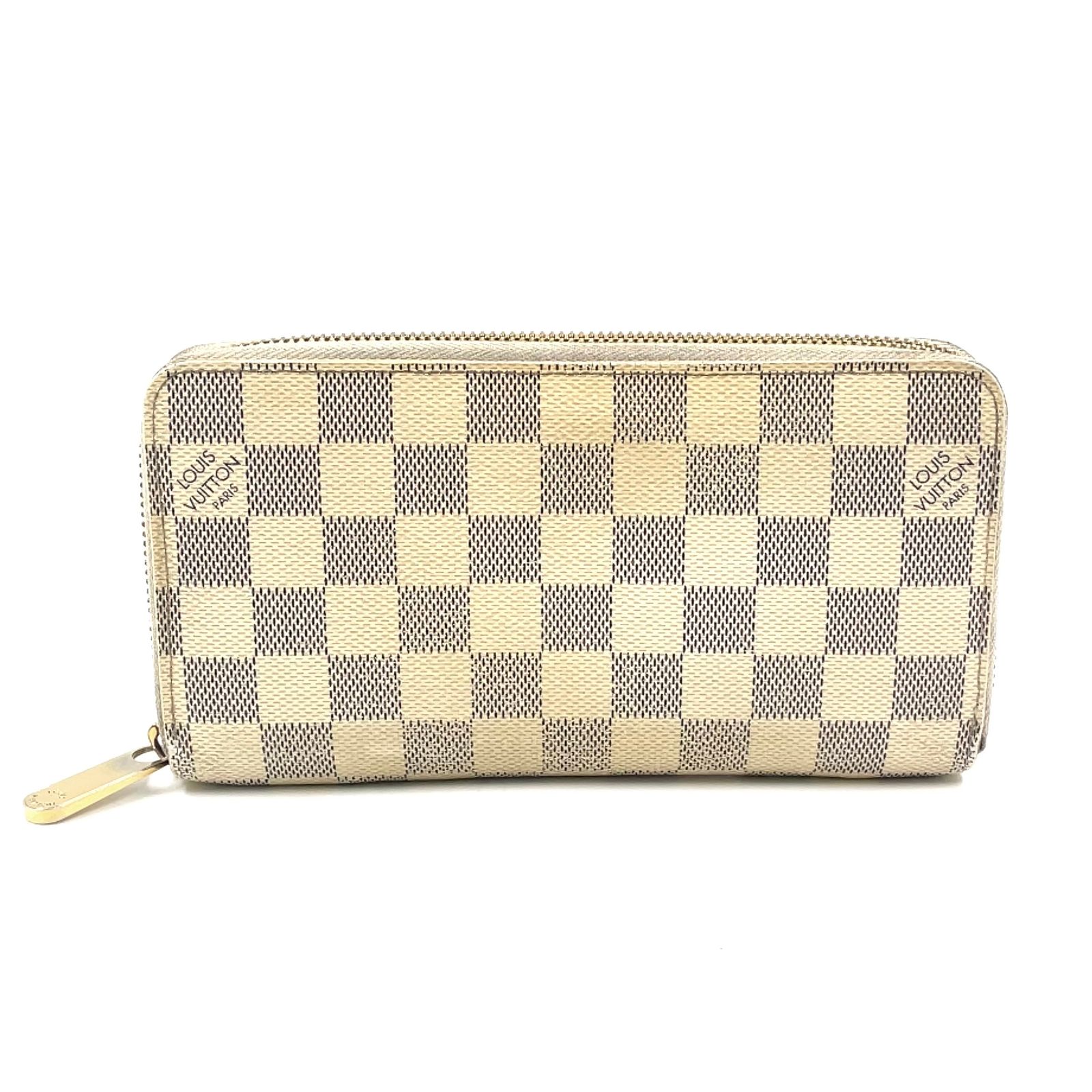 【新着】LOUIS VUITTON ジッピーウォレット ダミエアズール ダミエアズール PVC ホワイト ラウンドファスナー長財布 ゴールド N60019