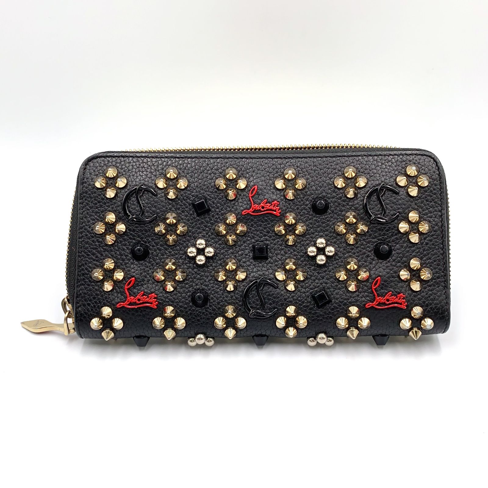 Christian Louboutin パネトーネ ラウンドファスナー レザー×エナメル 