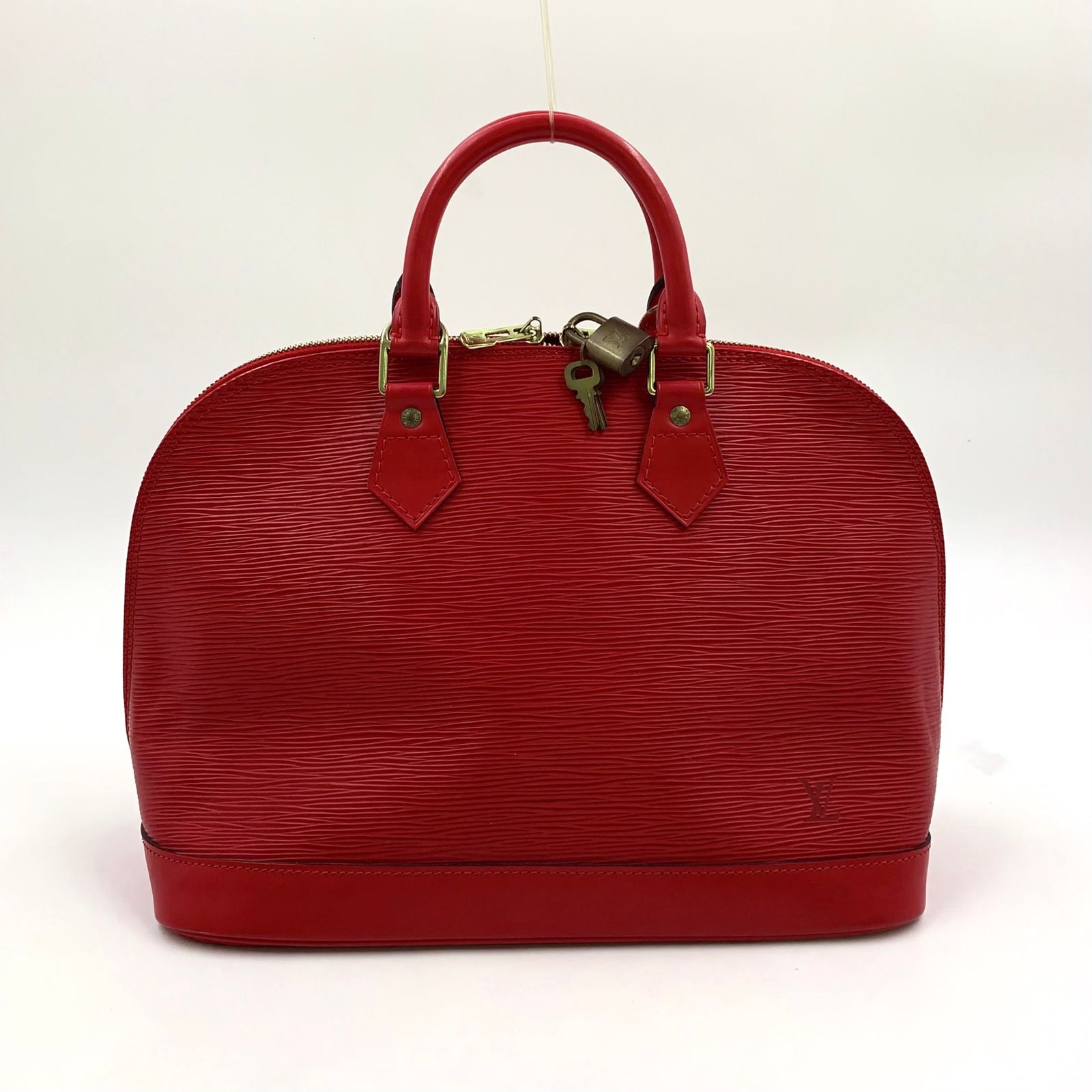 【新着】LOUIS VUITTON アルマ エピ エピ カスティリアンレッド レザー レッド ハンドバッグ ゴールド M52147
