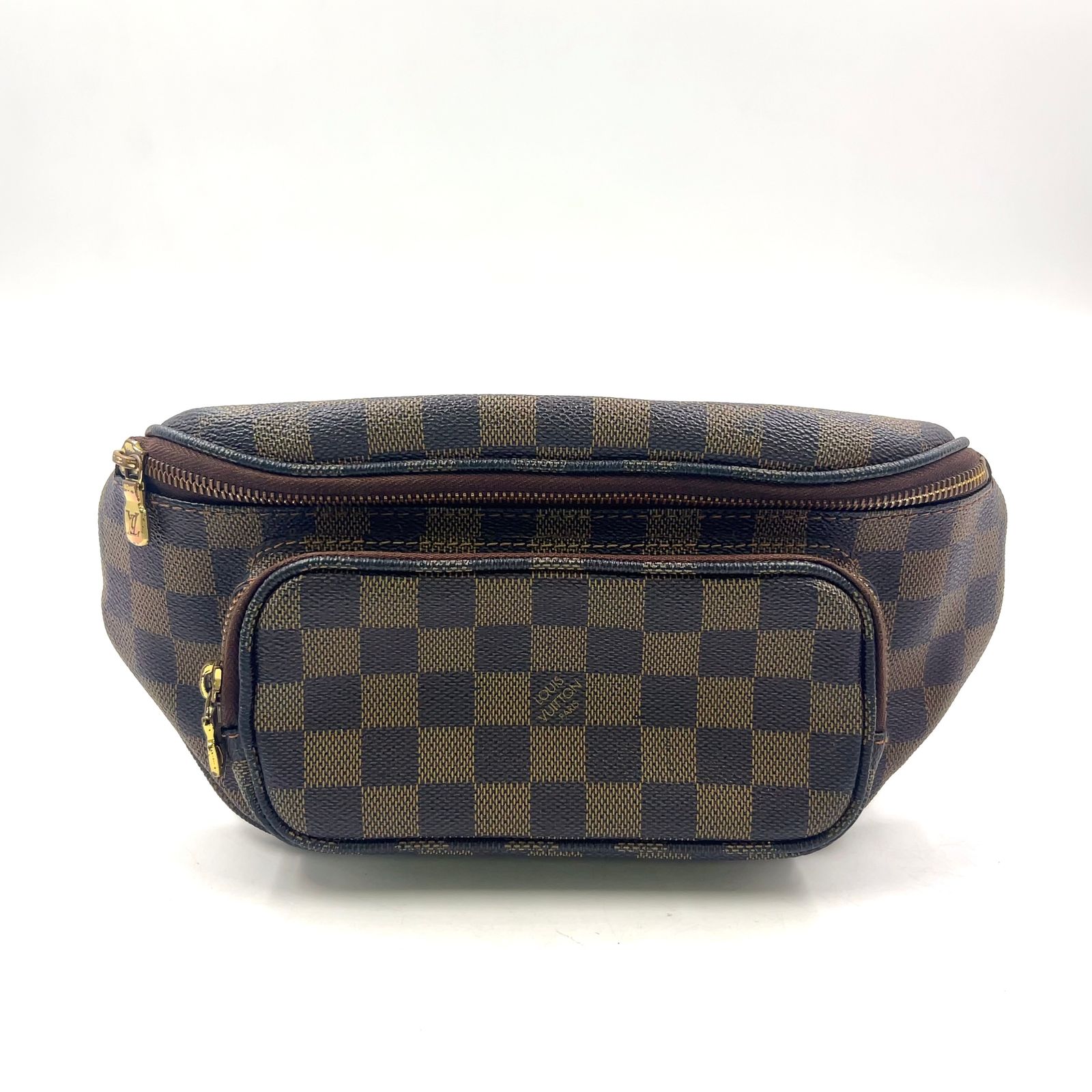 【新着】LOUIS VUITTON バムバッグ メルヴィール ダミエエベヌ ダミエエベヌ レザー×PVC ブラウン ボディバッグ ゴールド N51172