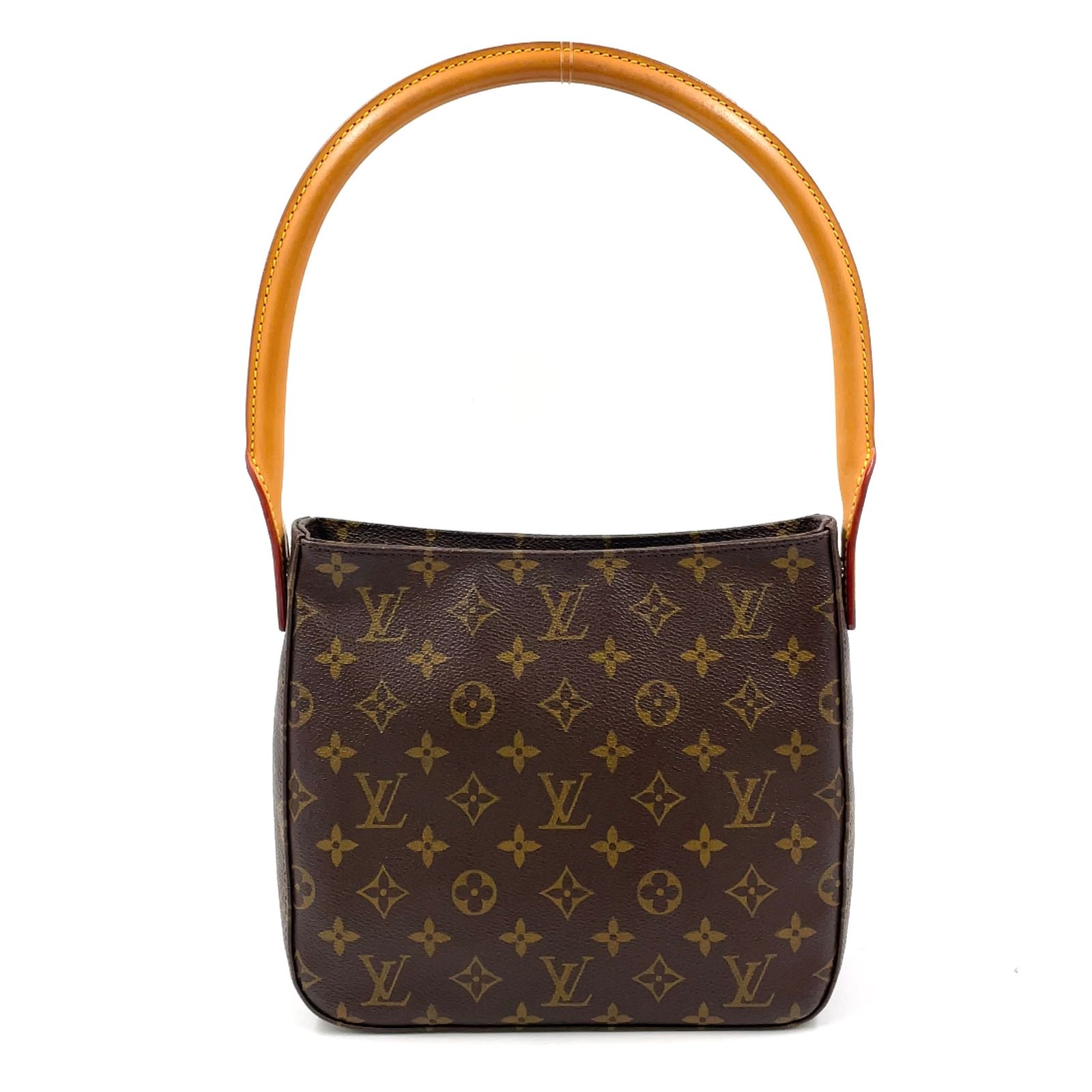 【新着】LOUIS VUITTON ルーピングMM モノグラム モノグラム レザー×PVC ブラウン×ライトブラウン ハンドバッグ ゴールド M51146