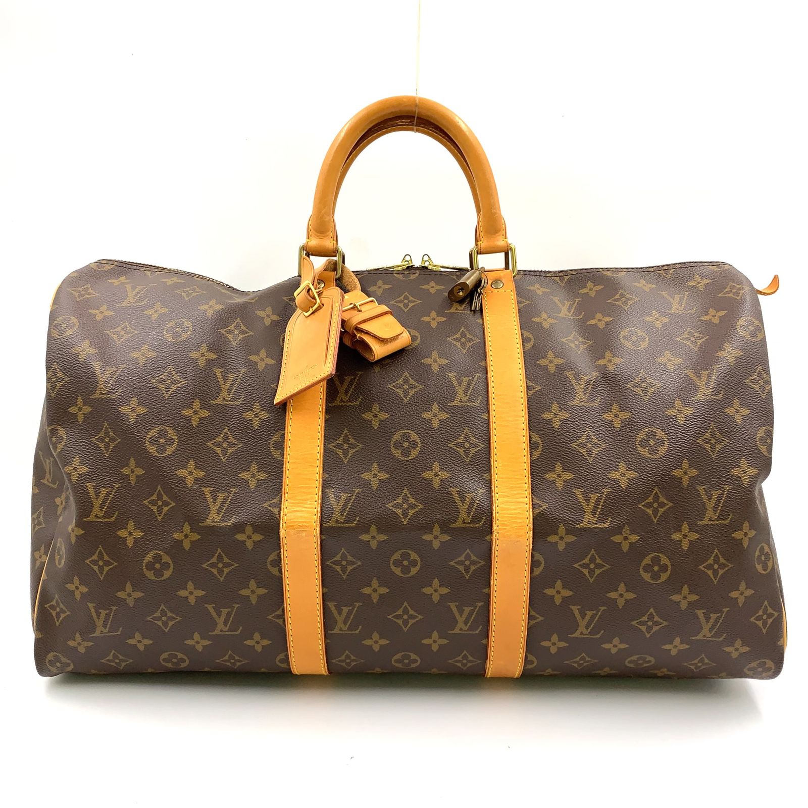 【新着】LOUIS VUITTON キーポル50 モノグラム モノグラム レザー×PVC ブラウン×ライトブラウン ボストンバッグ ゴールド M41426