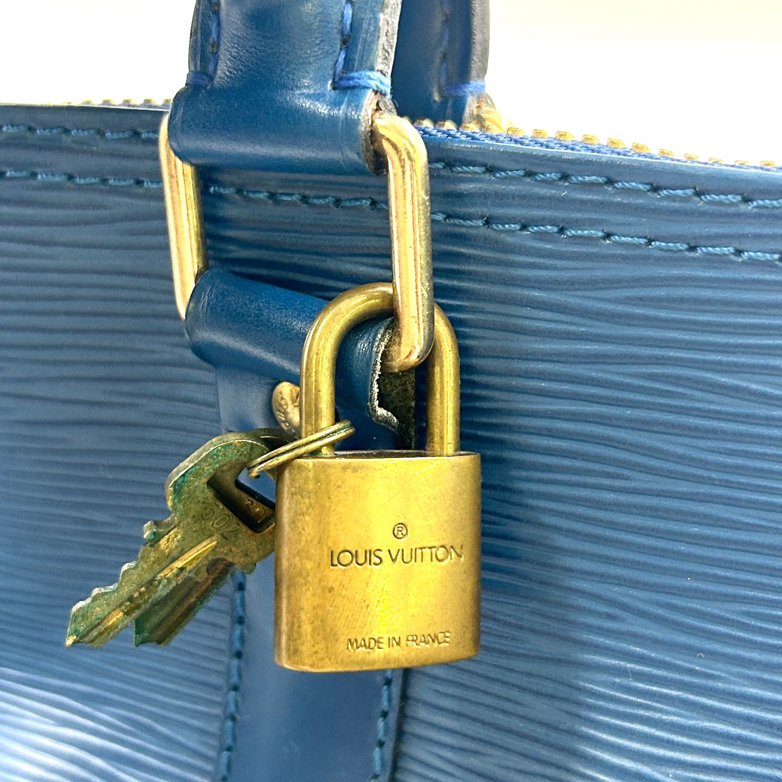 【美品】LOUIS VUITTON エピ　キーポル　50　ボストンバッグ　ブルー 新着】LOUIS VUITTON キーポル50 エピ エピ トレドブルー レザー