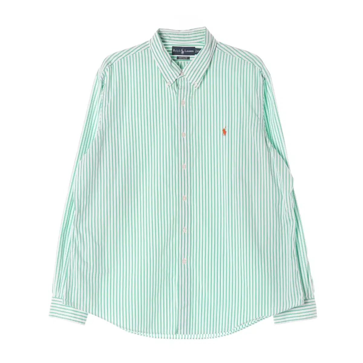 ポロラルフローレン ストライプ シャツ グリーン XXL