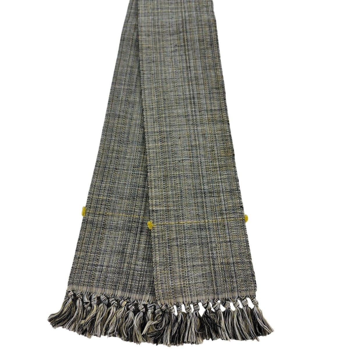 【美品】角帯 優品 縞 黒灰 正絹 【中古】
