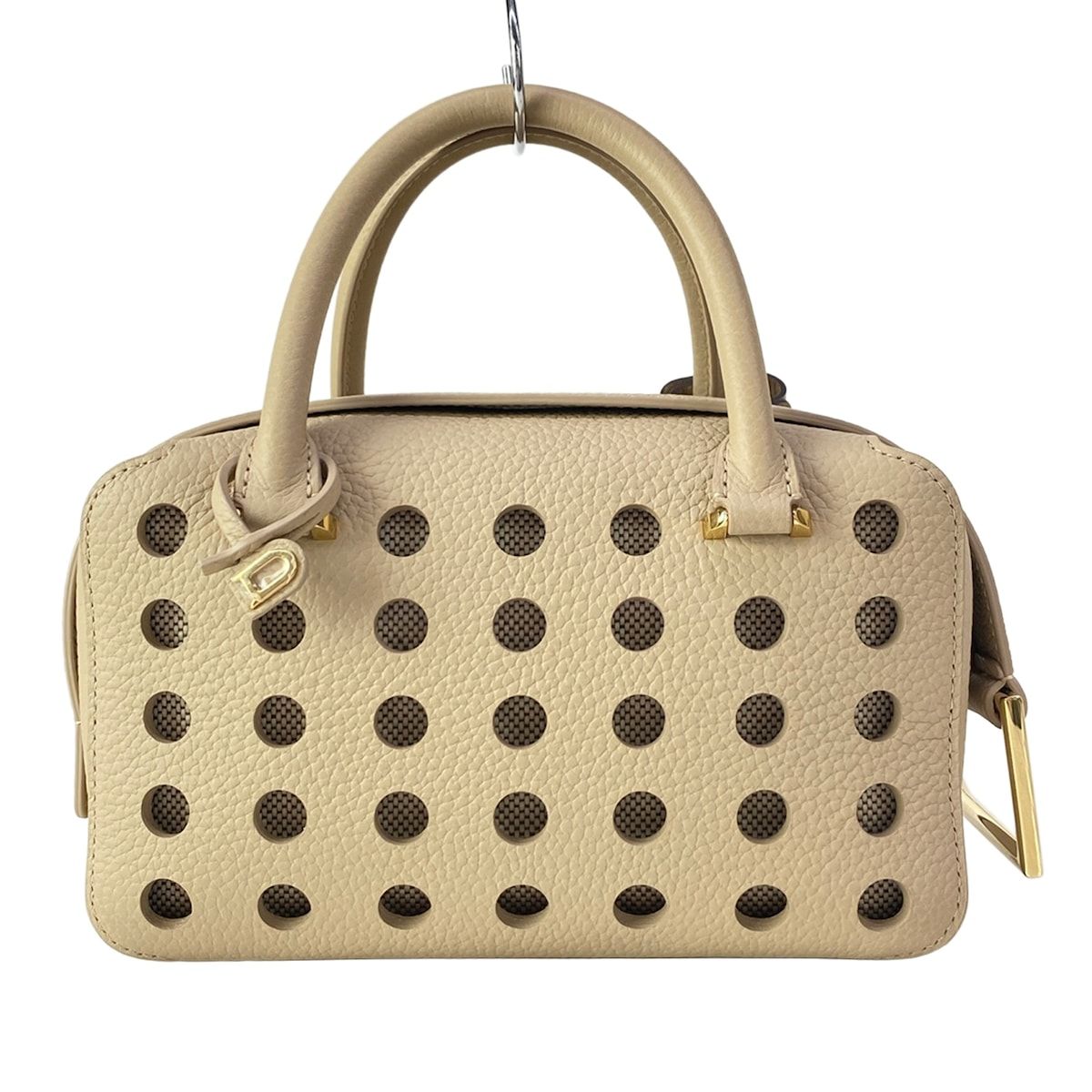DELVAUX(デルボー) ハンドバッグ美品 クールボックス ミニ エアレス AA0670BAH021YDO ベージュ レザー