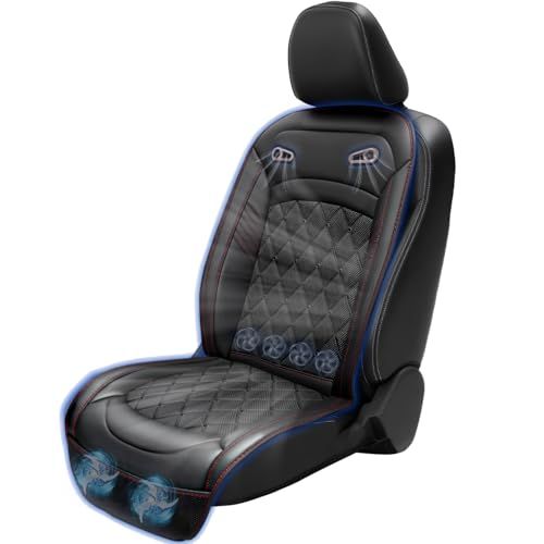 車 シートクーラー クールシート 車用 12v 24v 【2枚超大型&4枚小型ファン搭載】 無段階風量調節 32個通気穴 お尻から首元まで蒸れない アイスシルク素材 ハニカム構造 ドライブ 通勤 旅行 運転手 4色選択可能 保証書付ts d4d84219