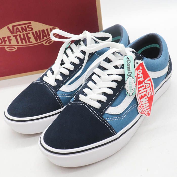 バンズ スニーカー ローカット 未使用 オフザウォール シューズ 靴 メンズ 26サイズ ネイビー×水色 VANS