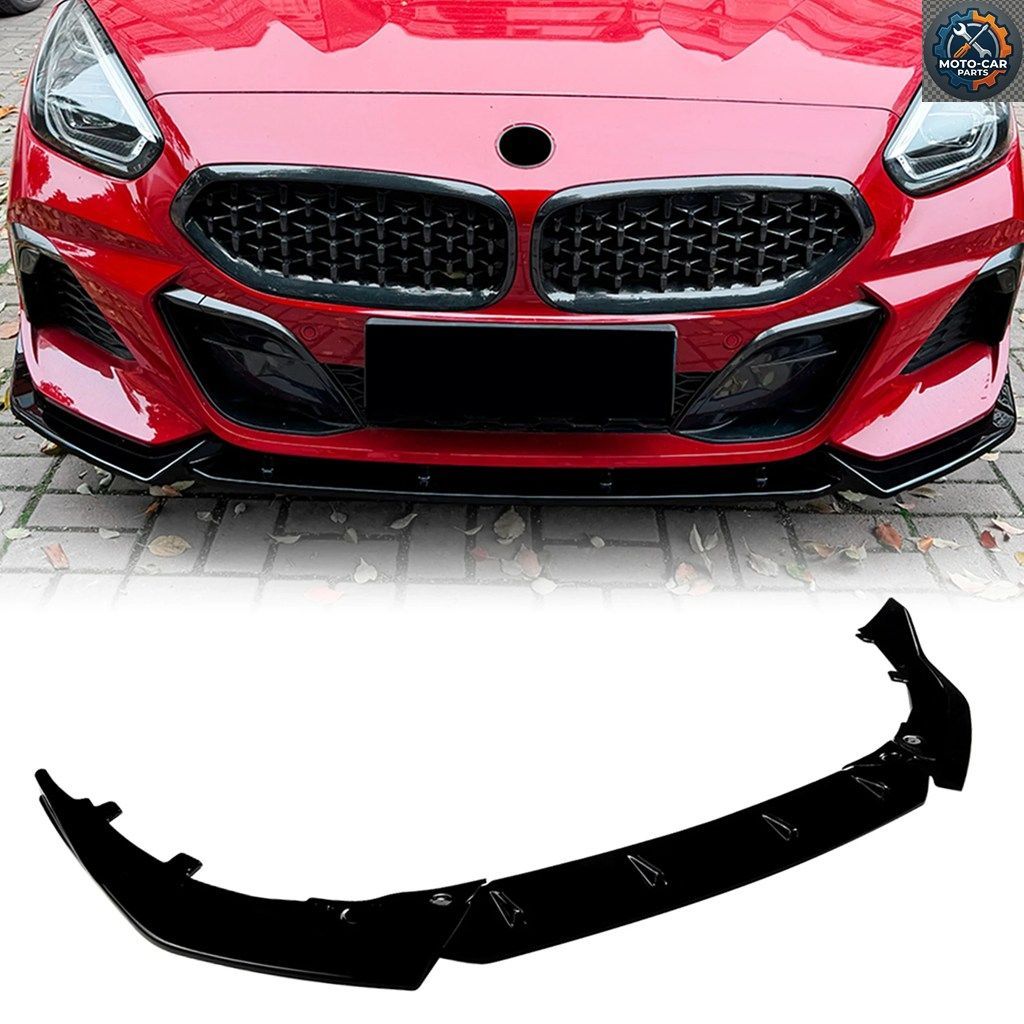 BMW Z4 G29 2019-2025 Mスポーツ フロントバンパースポイラーリップ カーボンファイバー調/グロス仕上げ ロワースプリッターブレードプロテ