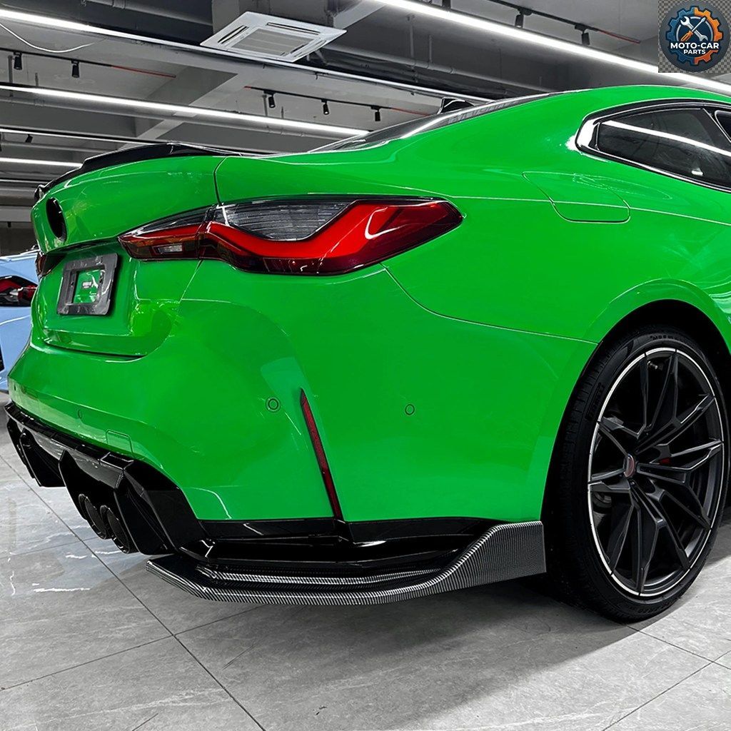 リアバンパーディフューザーロアスポイラーカバーリップカーボンファイバールック/グロススプリッターガードカナード BMW M4 G82 G83 2021-