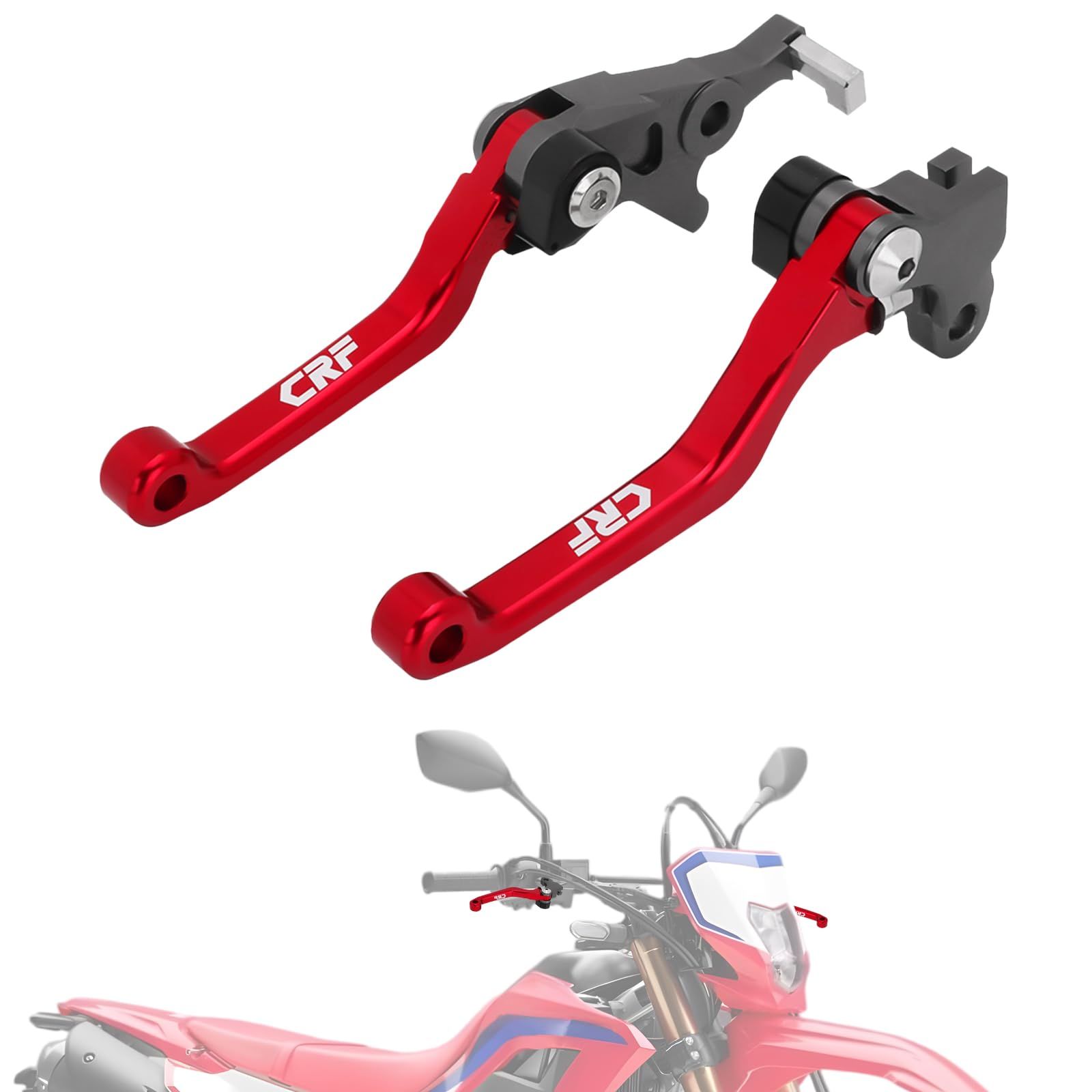 JFG バイク クラッチレバー ブレーキレバー セット 可倒式 耐久性 アルミ製 適用車種 CRF250L/M CRF250L(S) MD38 MD44 CRF250RL CRF250RALLY CRF300L オートバイ ショートレバー - 6a43f289