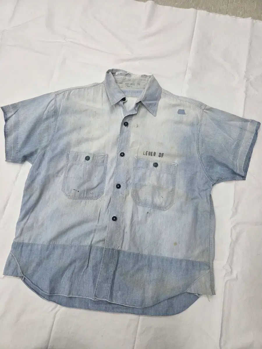 40s USN シャンブレーシャツ 補修