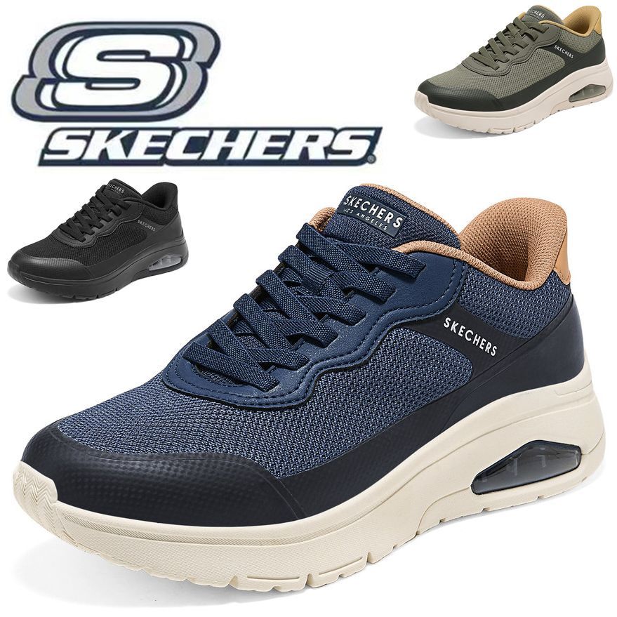 新品 箱あり Skechers スケッチャーズ エアクッション メンズ 幅広 軽量 滑りにくい 疲れない ウォーキングシューズ 50代におすすめ 送料無料 MODERN COMFORT 183313
