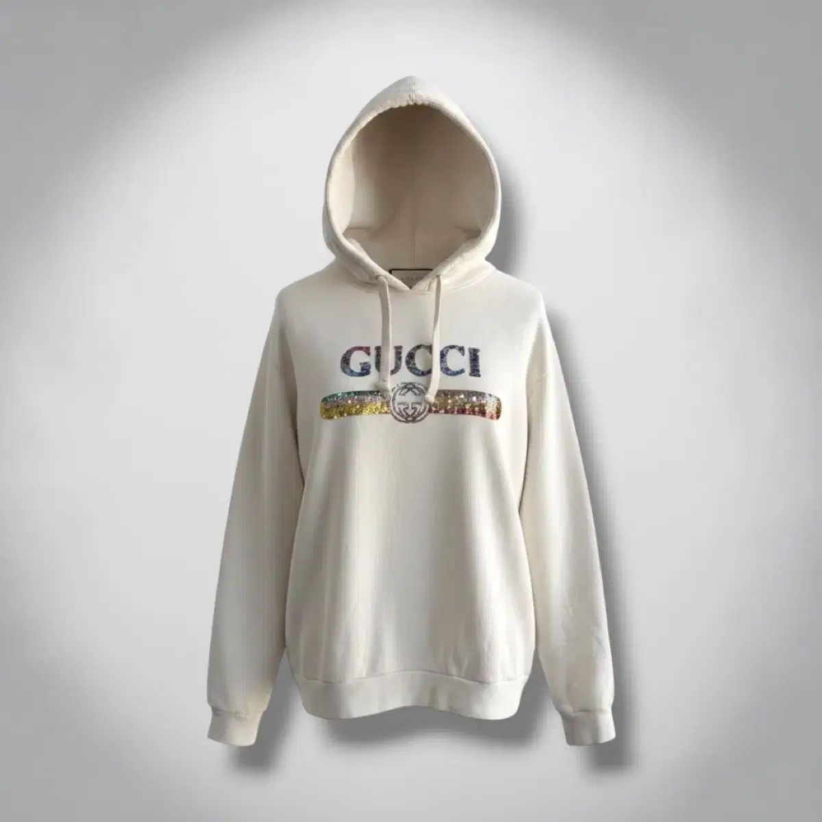 M/ グッチ スパンコール ビーズ ロゴ フーディー
