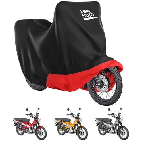 KEMIMOTO CT125カバー ハンターカブ バイクカバー box対応 リアボックス対応 防水300D厚手 バイクカバー ハンターカブ UVカット 紫外線防止 高防風 防埃 防雨 防雪 反射テープ付き 色褪せない 耐用 盗難防止 収納袋付 981739d6