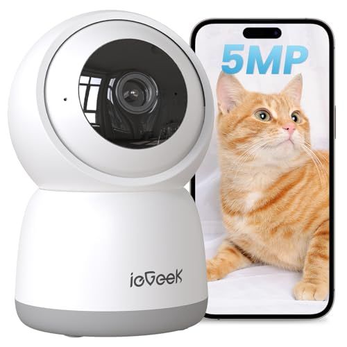 ペットカメラ【500万画素・可上下左右自動追尾・2.4G/5GHz WiFi両対応】見守りカメラ ieGeek AI監視システム 24時間録画 Bluetoothペアリング 赤外線暗視 永久無料6秒間のクラウド 双方向会話 PTZ機能 警報通 1b884d34