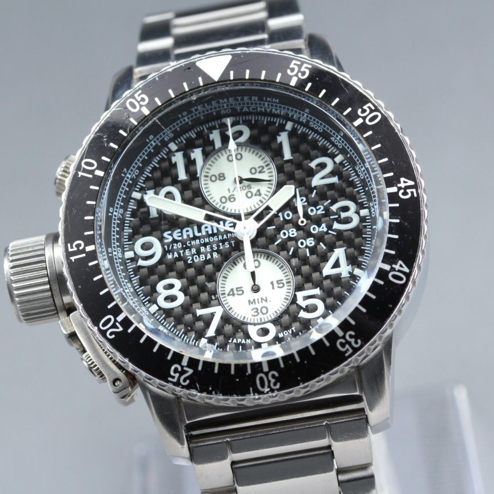 【稼働品】SEALANE 0S60 SE28 クロノグラフ 200m クオーツ メンズ #14743