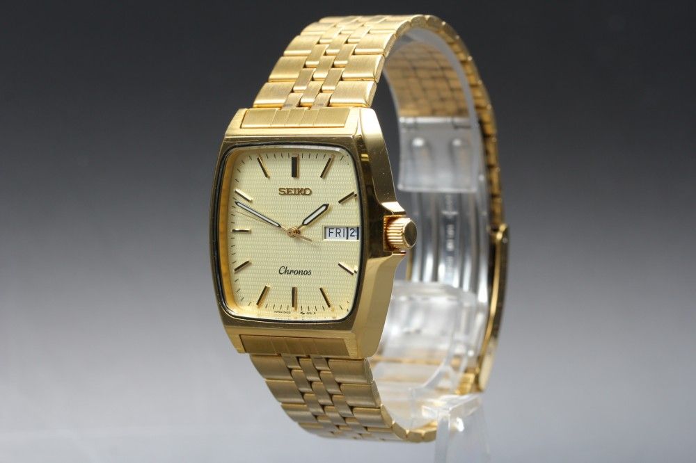 稼働品】SEIKO クロノス 5H23-5110 ゴールド クオーツ ユニセックス 