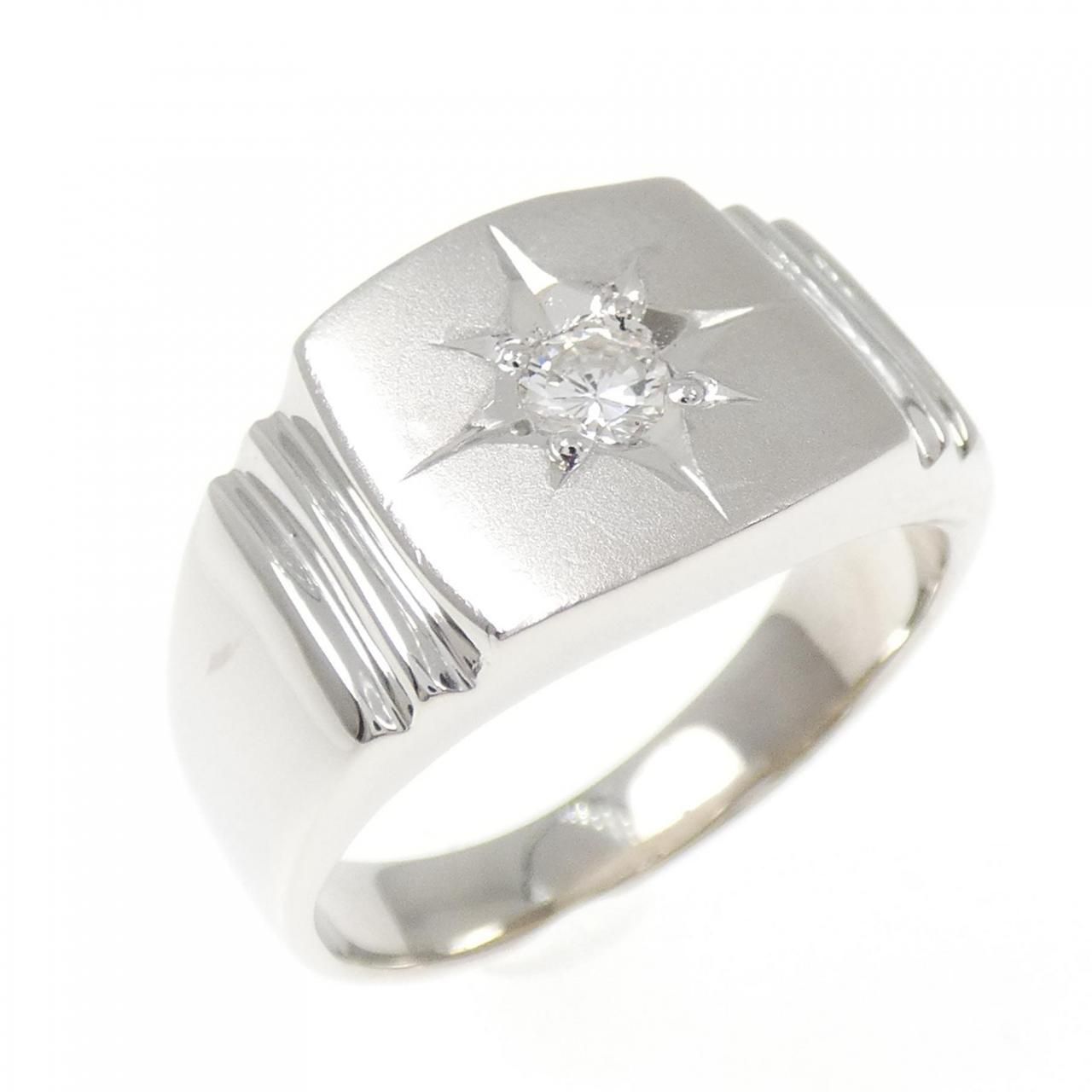 PT900 印台 ダイヤモンド リング 0.15CT