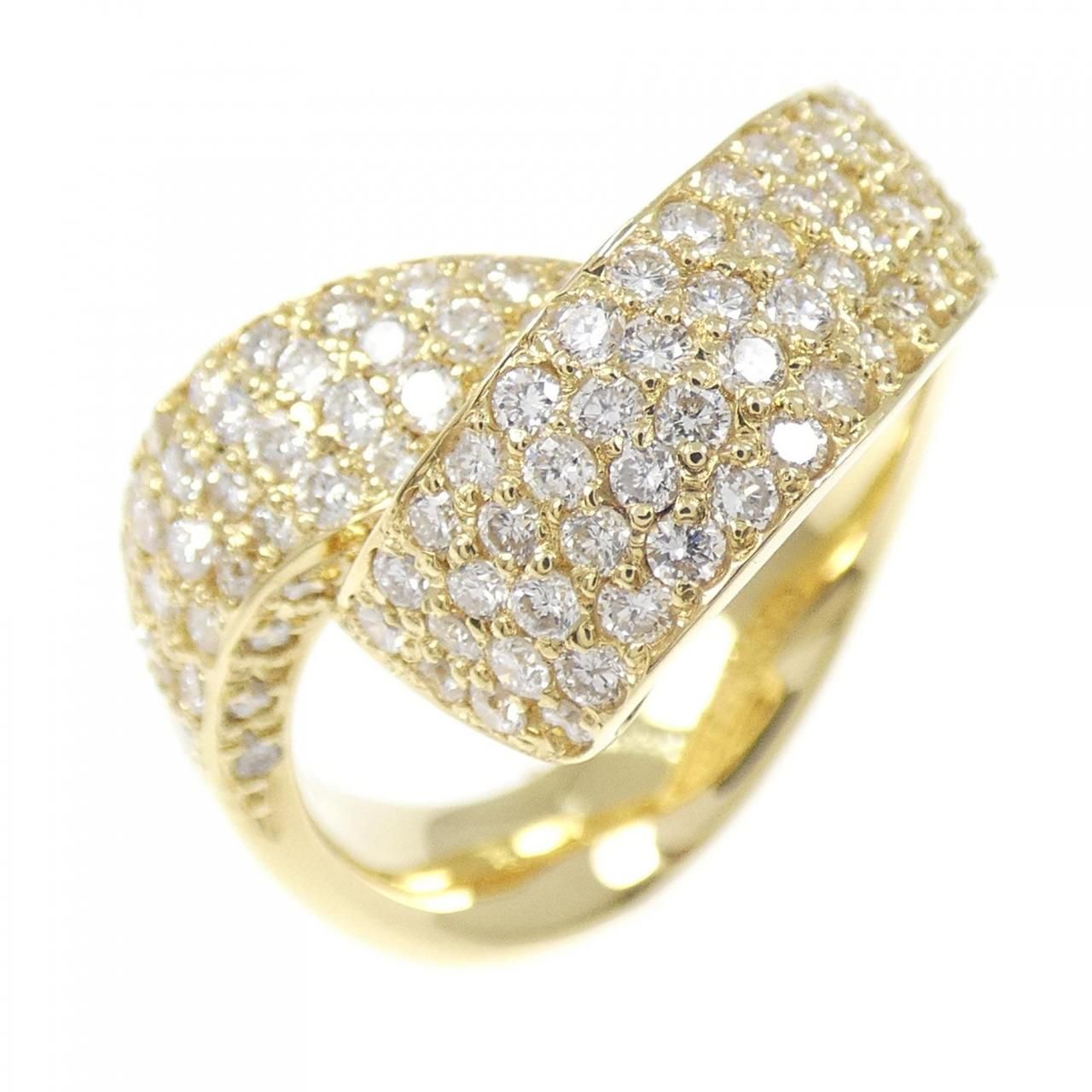 K18YG パヴェ ダイヤモンド リング 1.50CT