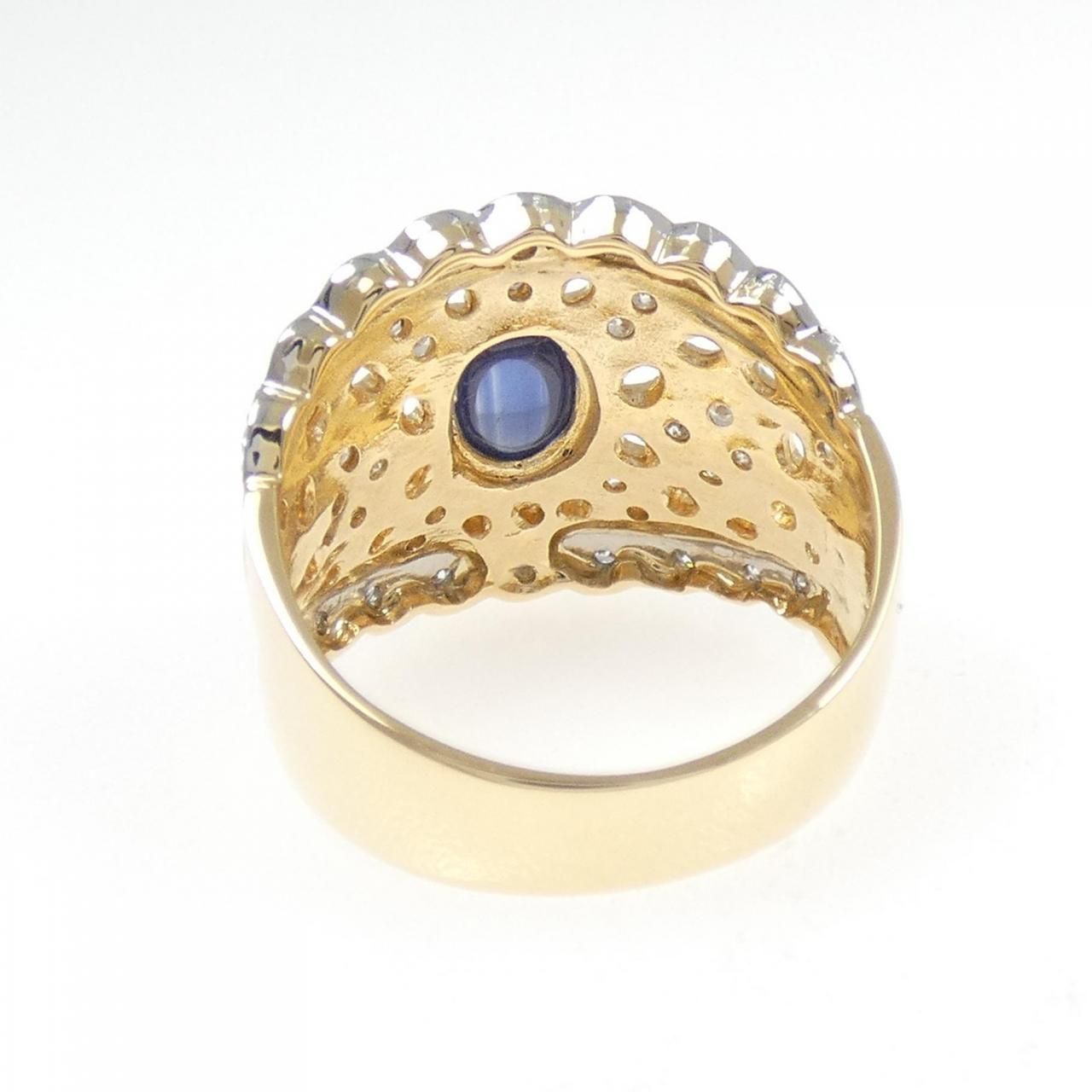 K18YG/PT900 サファイヤ リング 0.85CT